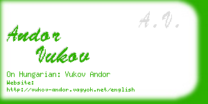 andor vukov business card